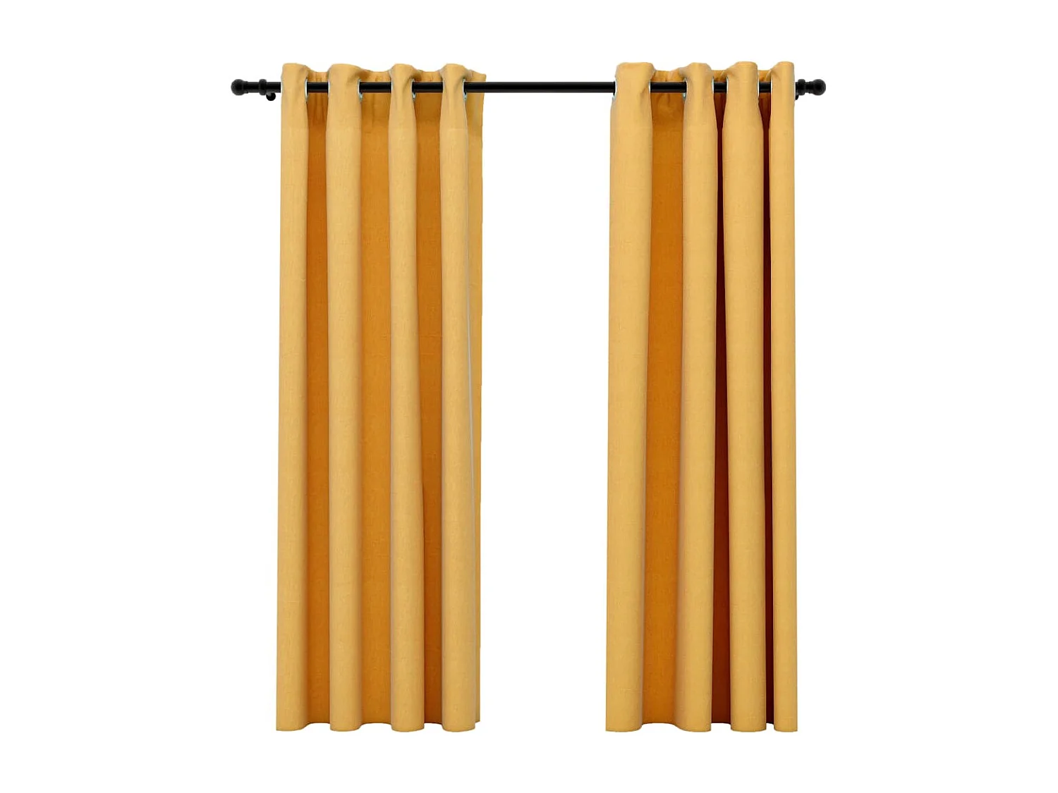 Cortinas blackout estilo linho com ilhós 2 peças amarelo 140x175 cm