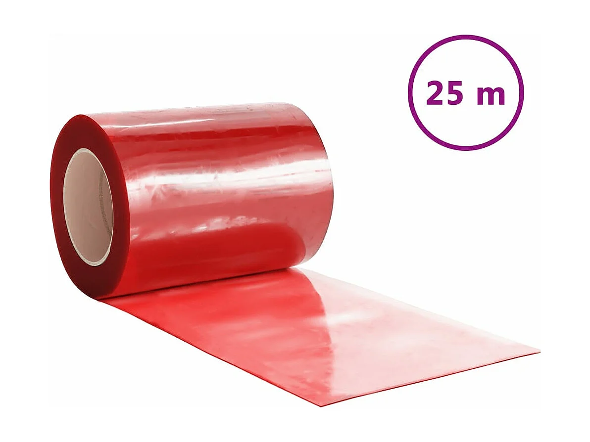 Cortina puerta roja 300 mmx2,6 mm 25 m PVC