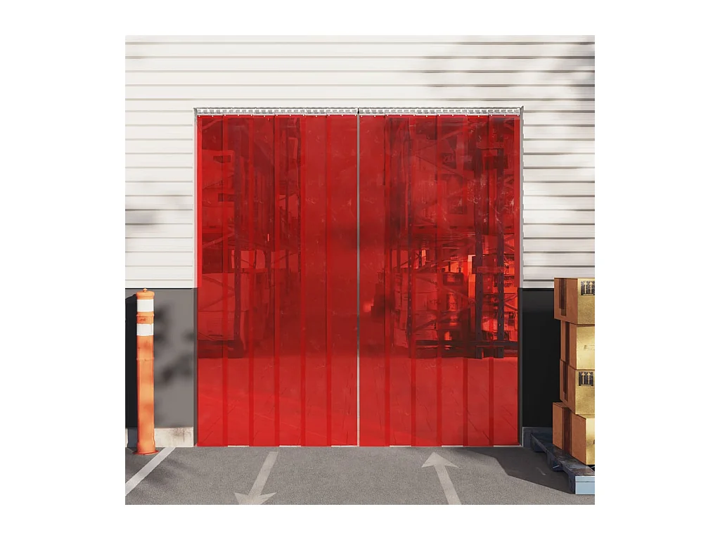 Rood deurgordijn 300 mmx2,6 mm 25 m PVC