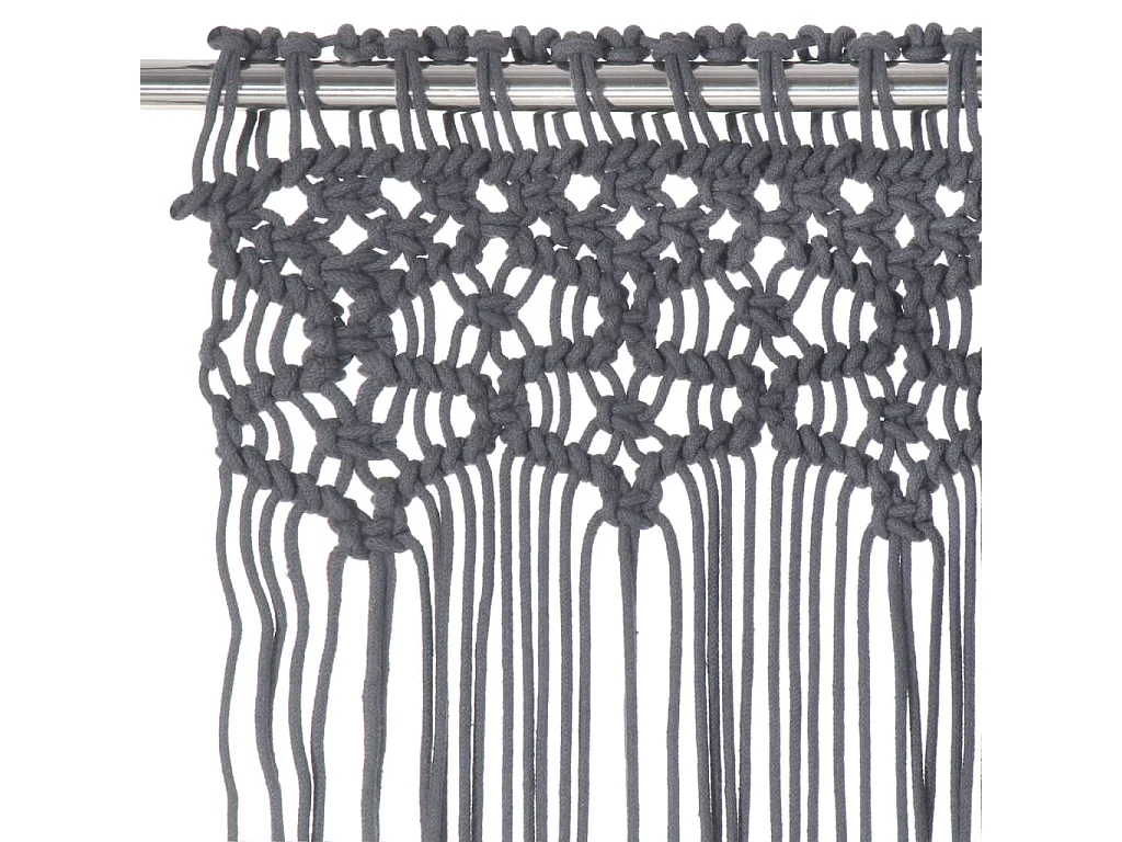 Rideau en macramé Anthracite 140x240 cm Coton