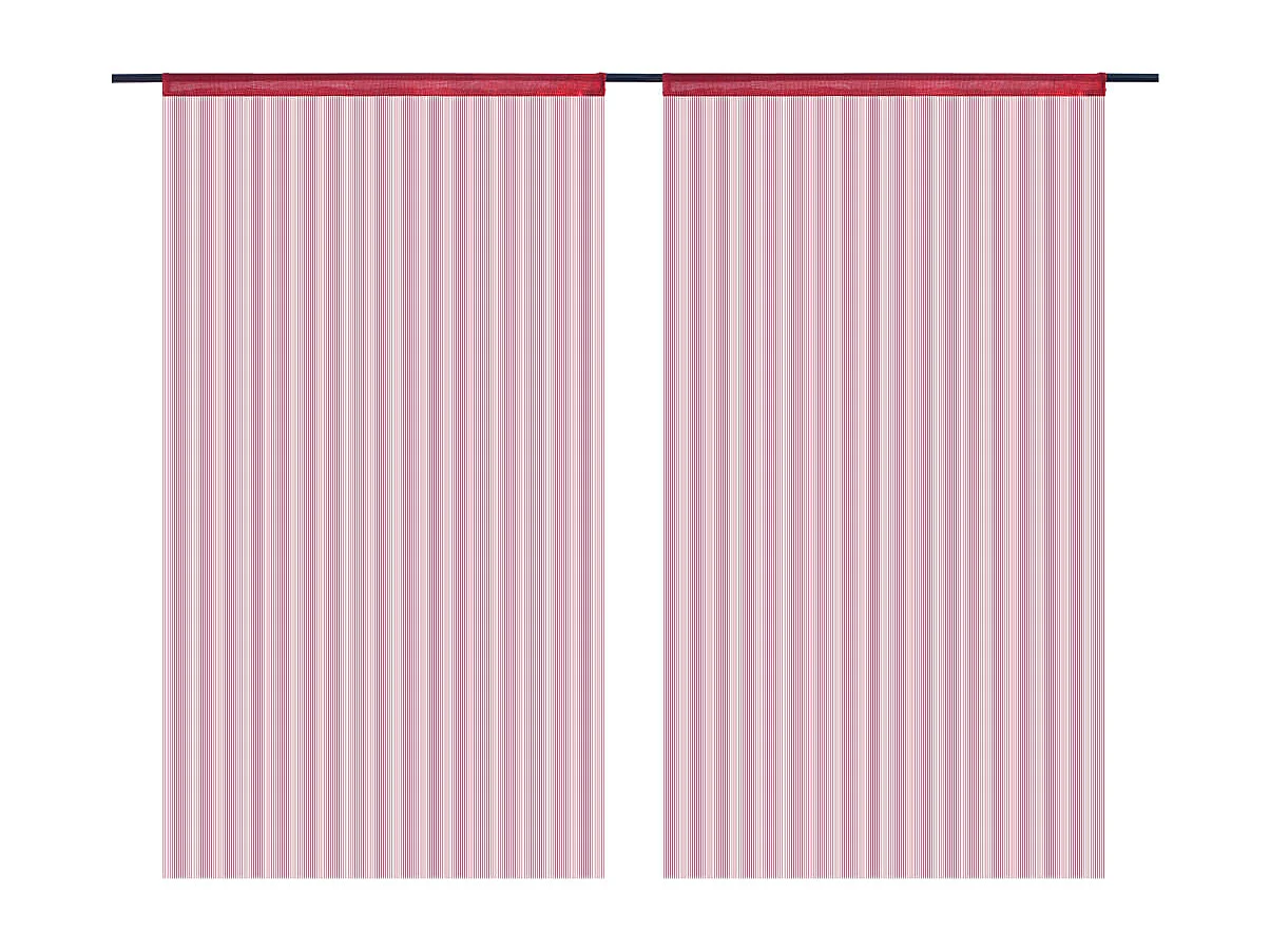Cortina de fios 2 peças 100 x 250 cm Borgonha