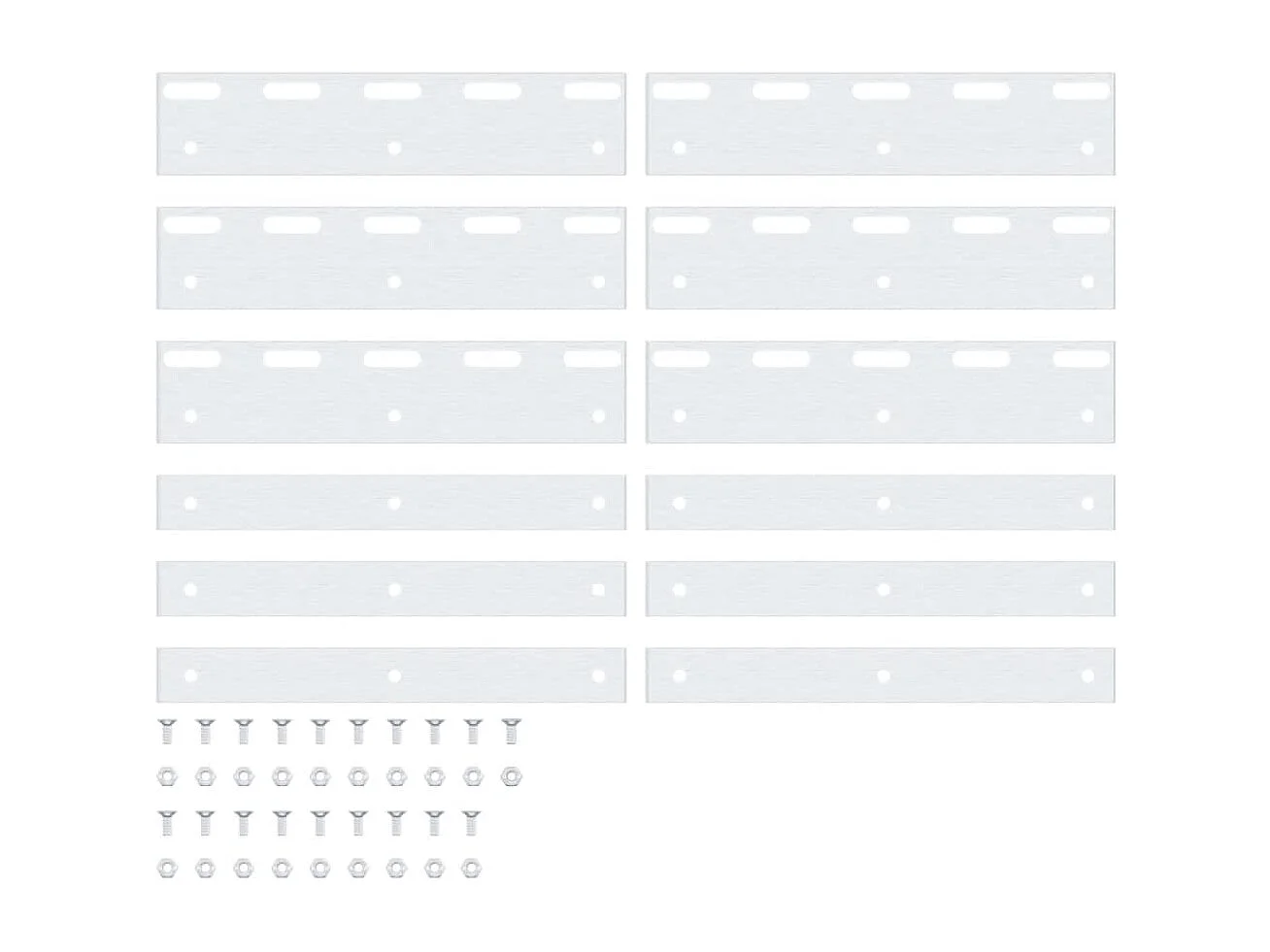 Placas de conexão 6 peças prata 20 cm aço inoxidável