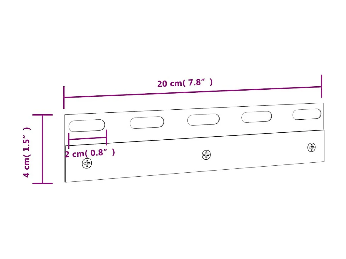 Placas de conexão 6 peças prata 20 cm aço inoxidável