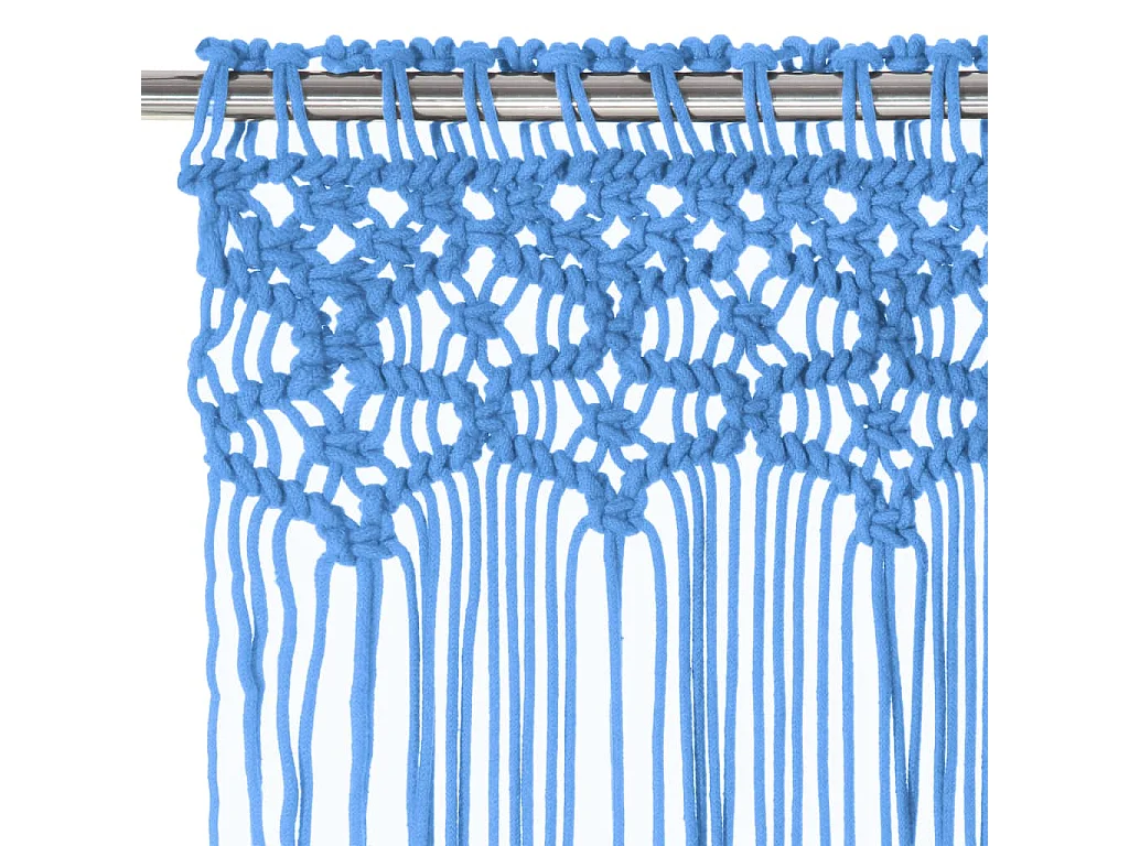 Cortina Macramé Azul 140x240 cm Algodão