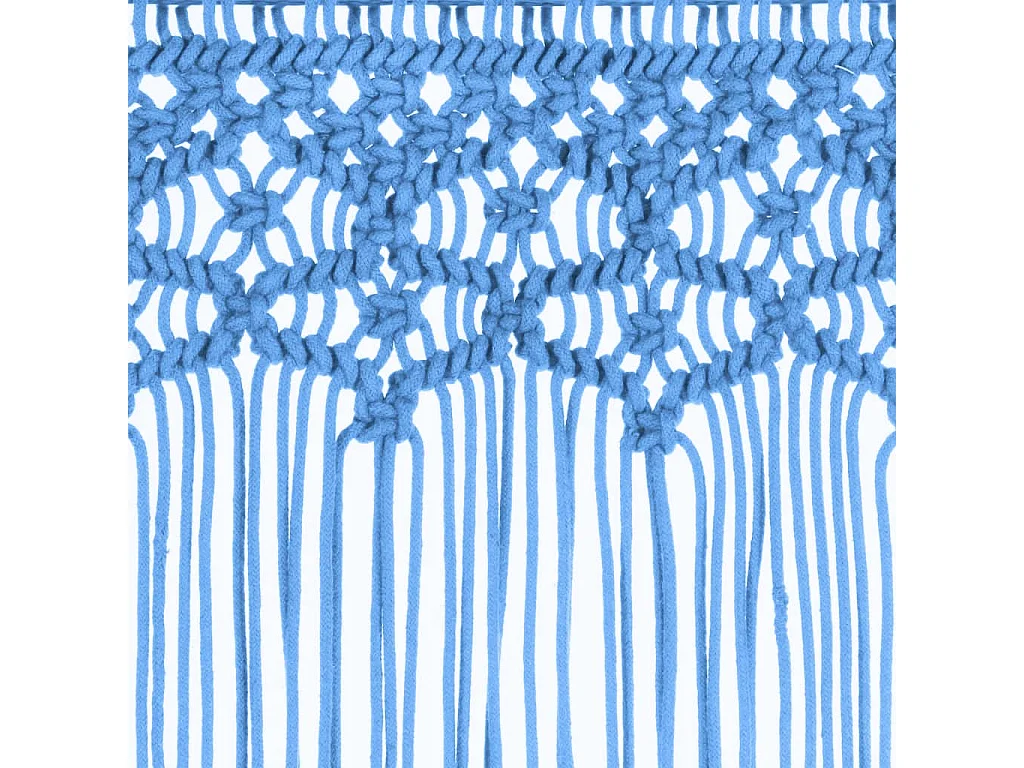 Rideau en macramé Bleu 140x240 cm Coton