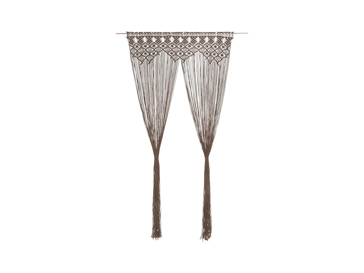 Rideau en macramé Taupe 140x240 cm Coton