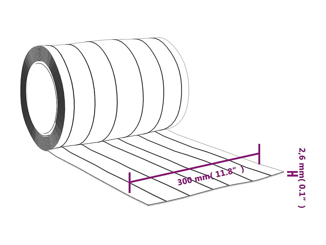Manto per porta trasparente 300 mmx2,6 mm 10 m PVC