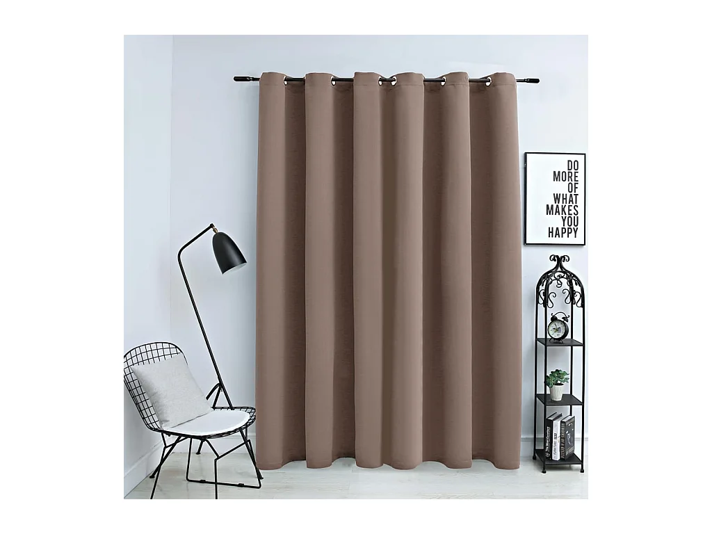 Rideau occultant avec anneaux en métal Taupe 290x245 cm