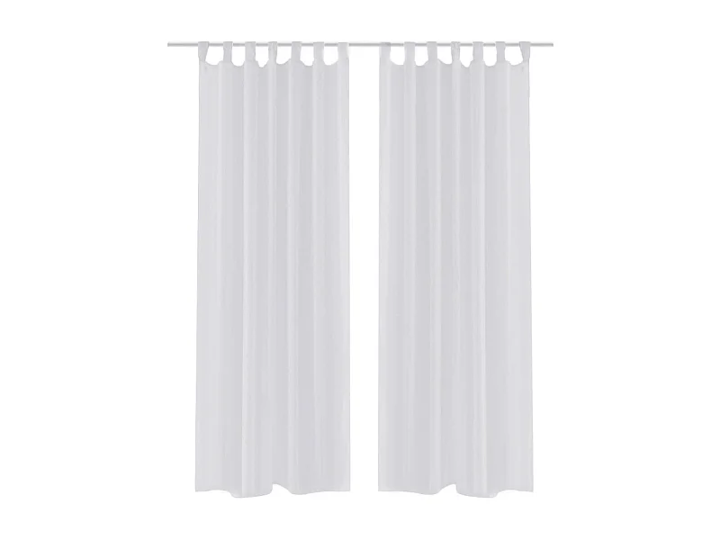 Dun gordijn Wit 140x225 cm 2 st