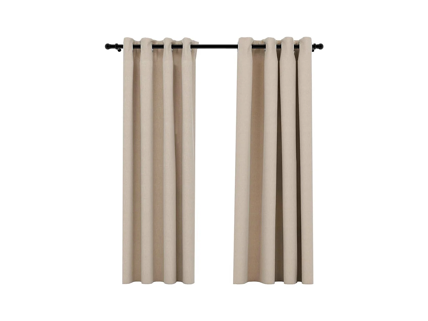 Tende oscuranti effetto lino con occhielli 2 pezzi beige 140x175 cm