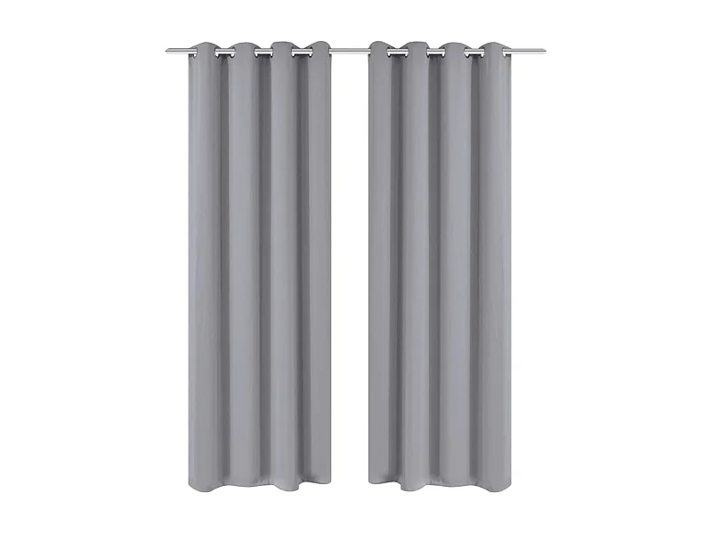 Cortina blackout 2 peças com ilhós de metal 135x175 cm cinza