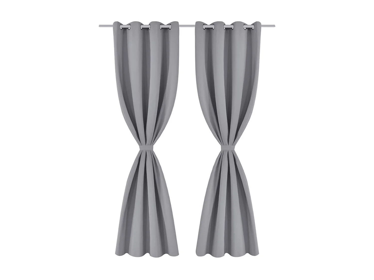 Cortina blackout 2 peças com ilhós de metal 135x175 cm cinza