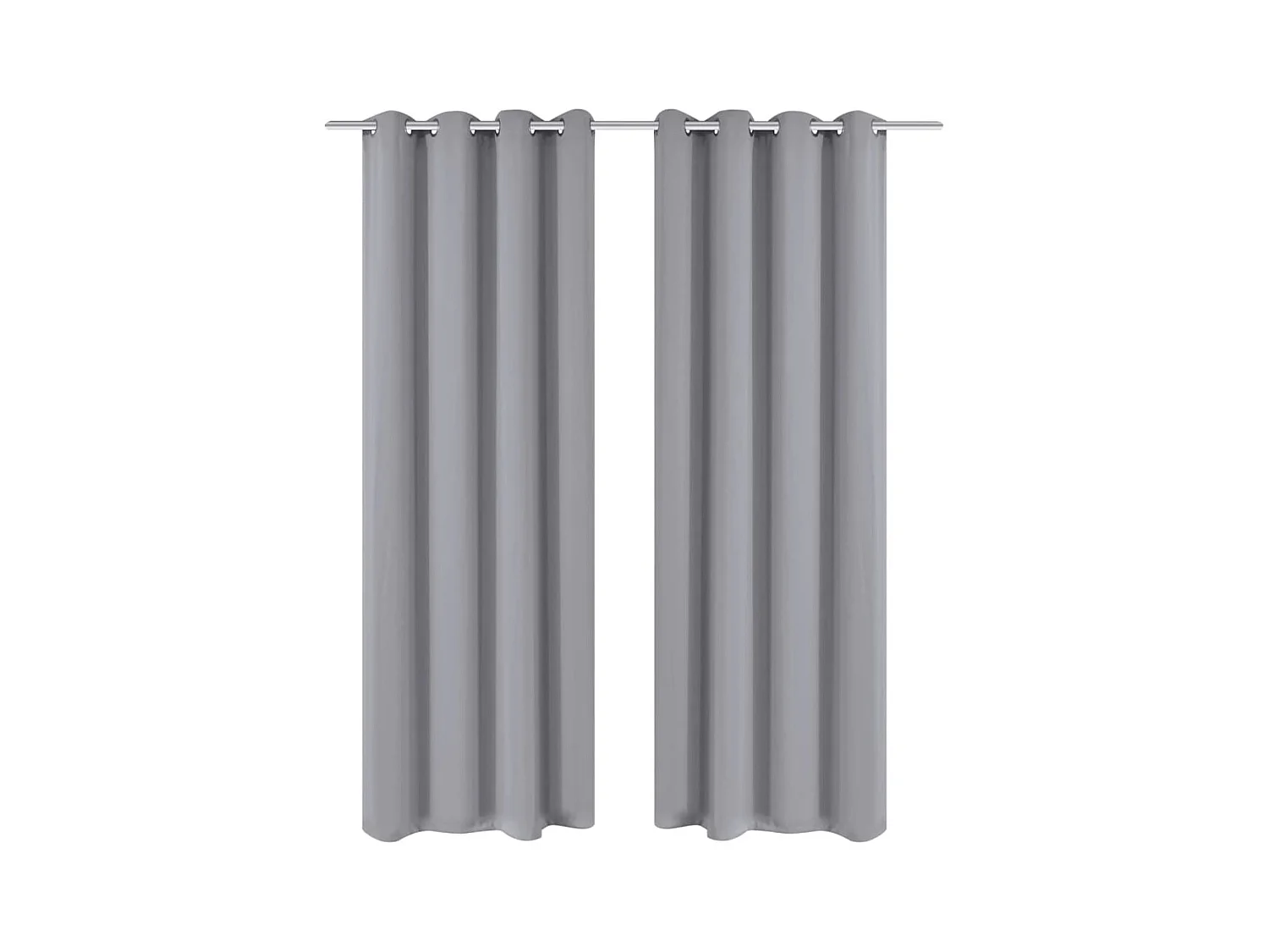 Tenda oscurante 2 pz con occhielli in metallo 135x175 cm Grigio