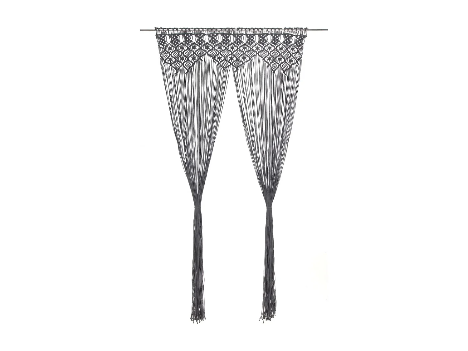 Rideau en macramé Anthracite 140x240 cm Coton