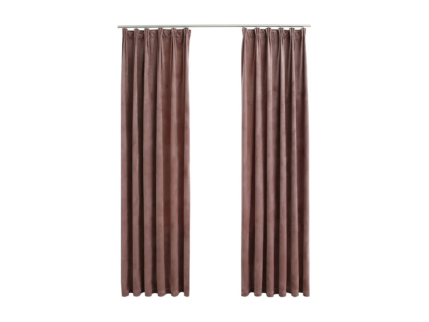 Rideau occultant et crochet 2pcs Velours Rose antique 140x245cm