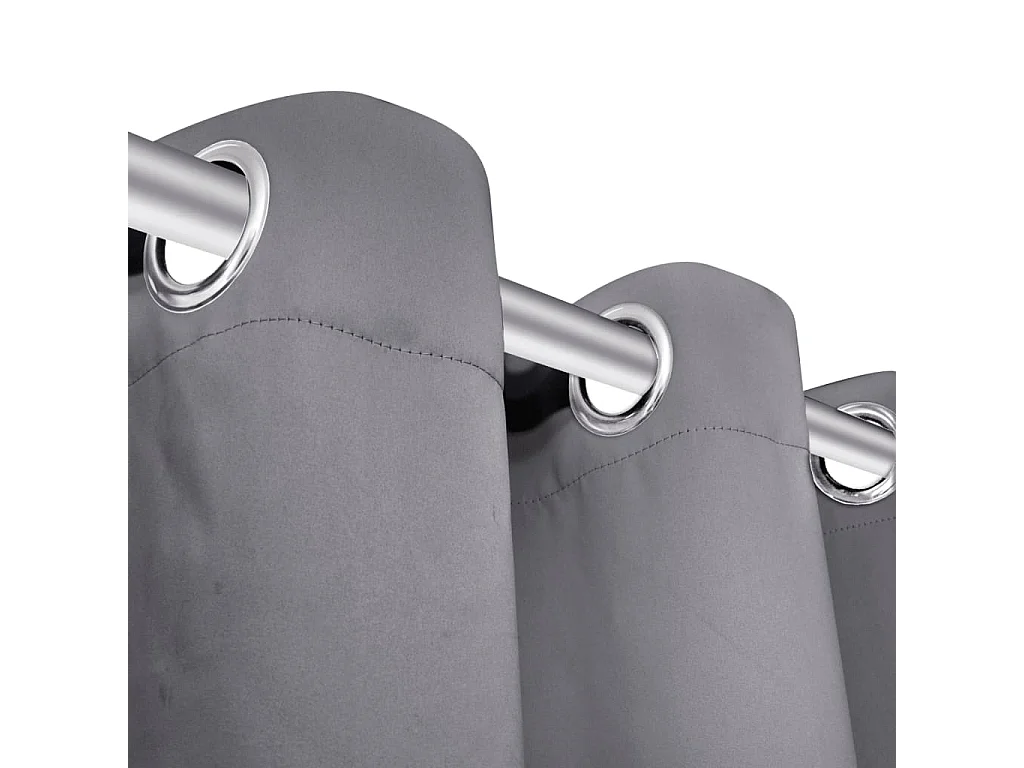 Tenda oscurante oscurante grigia da 2 pezzi con occhielli in metallo 135x245 cm