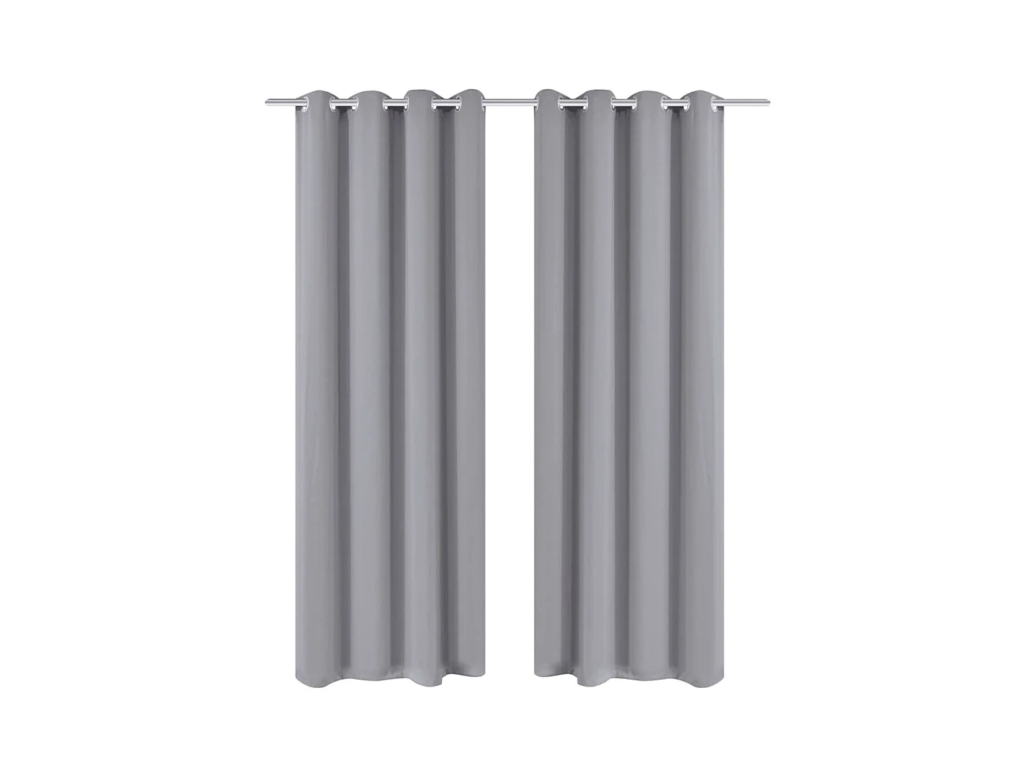 2 pcs Rideau Blackout Occultant Gris avec Œillets en métal 135x245cm