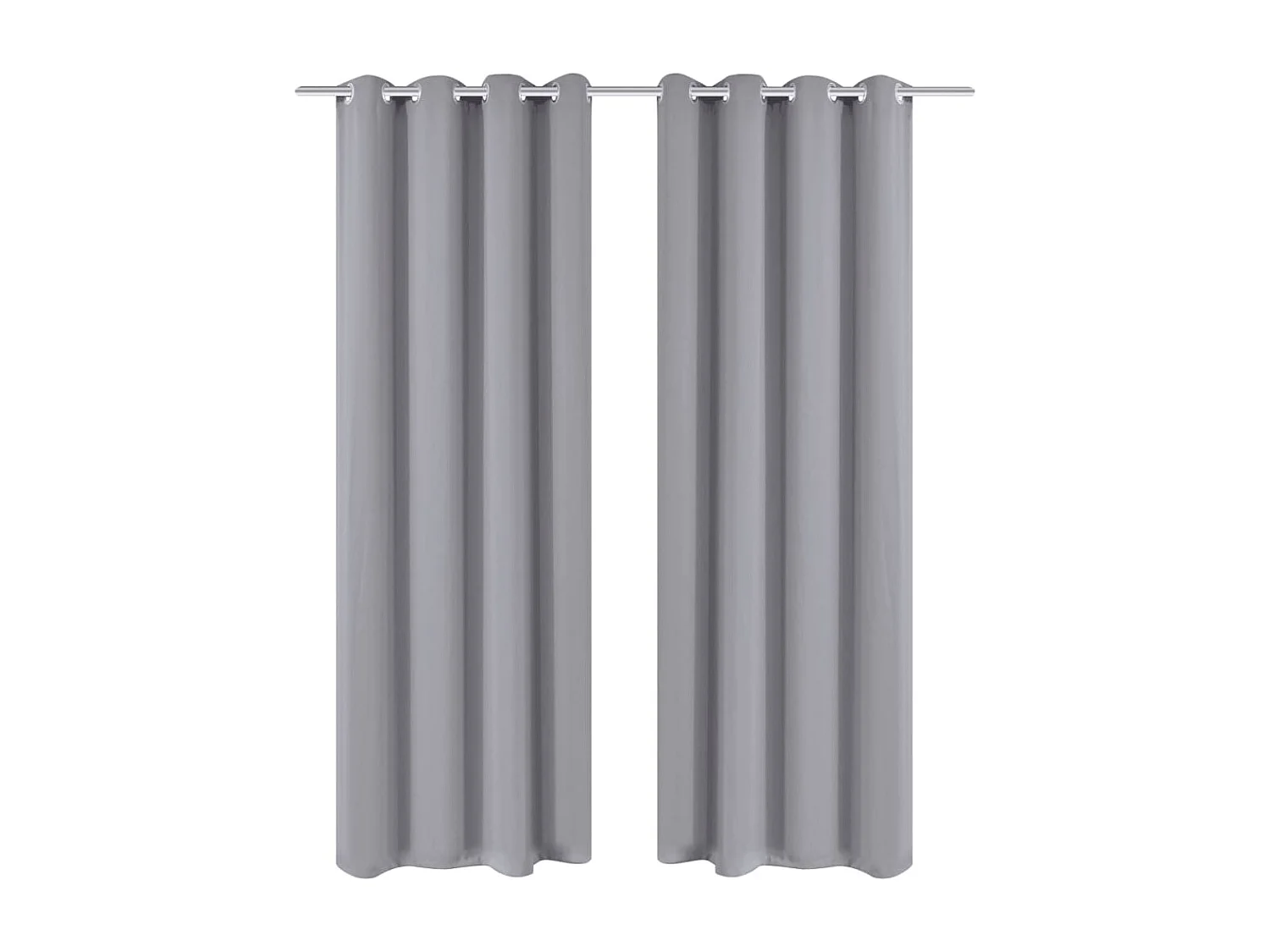 2 stuks grijs verduisteringsgordijn met metalen oogjes 135x245cm