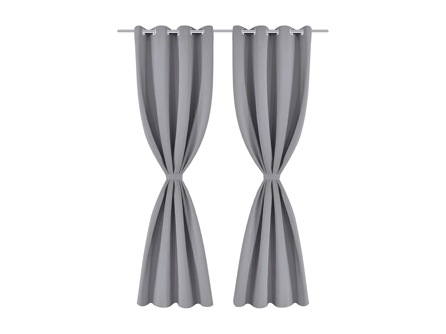 2 stuks grijs verduisteringsgordijn met metalen oogjes 135x245cm