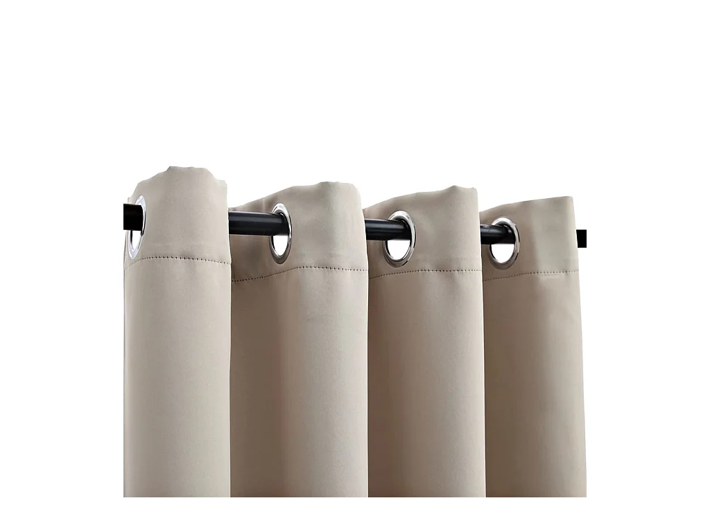 Tende oscuranti con anelli in metallo 2 pz Beige 140x225 cm