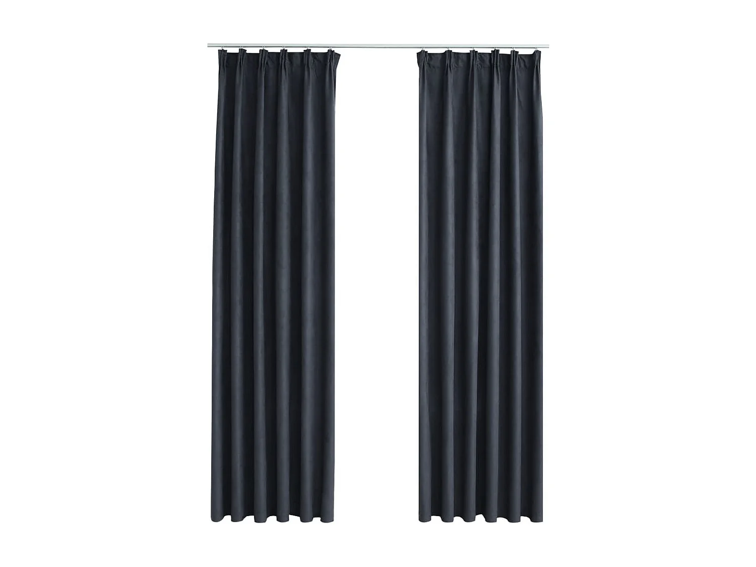 Rideaux occultants avec crochets 2 pcs Anthracite 140x245 cm