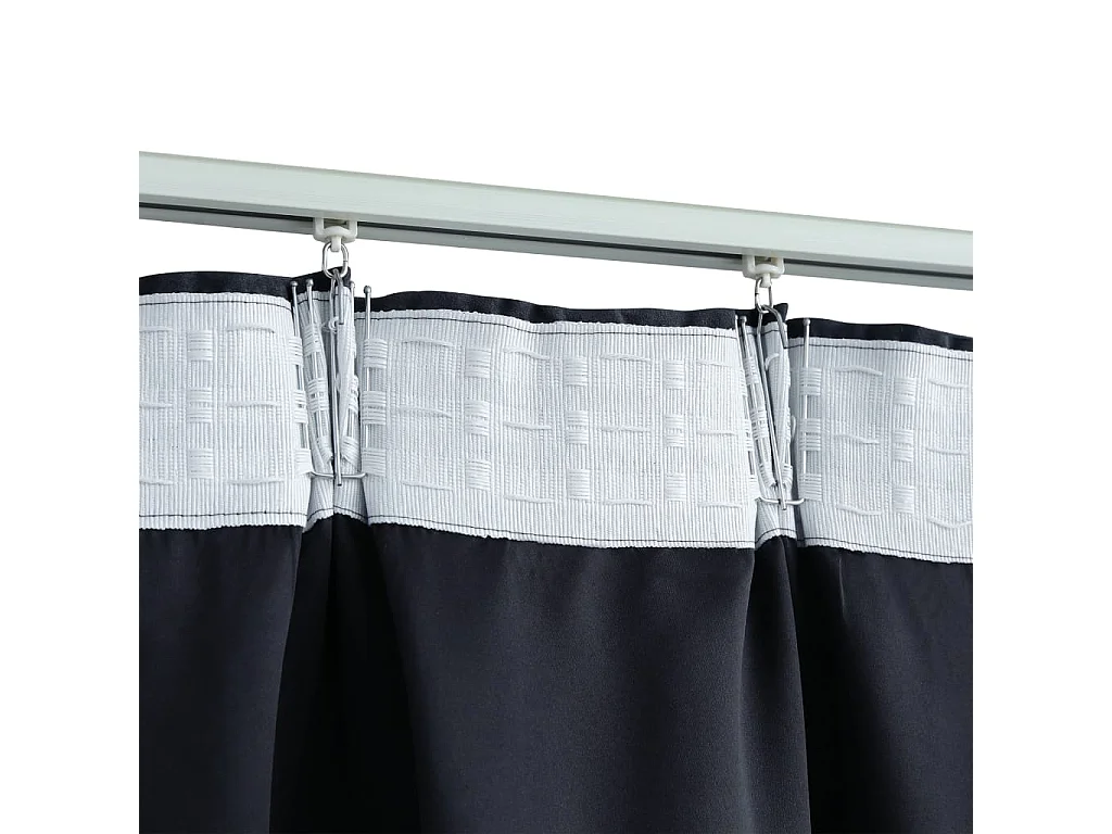 Rideaux occultants avec crochets 2 pcs Anthracite 140x245 cm