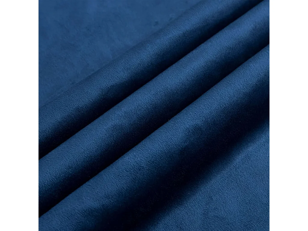 Tenda Oscurante in Velluto Blu Scuro e Anelli 290x245 cm