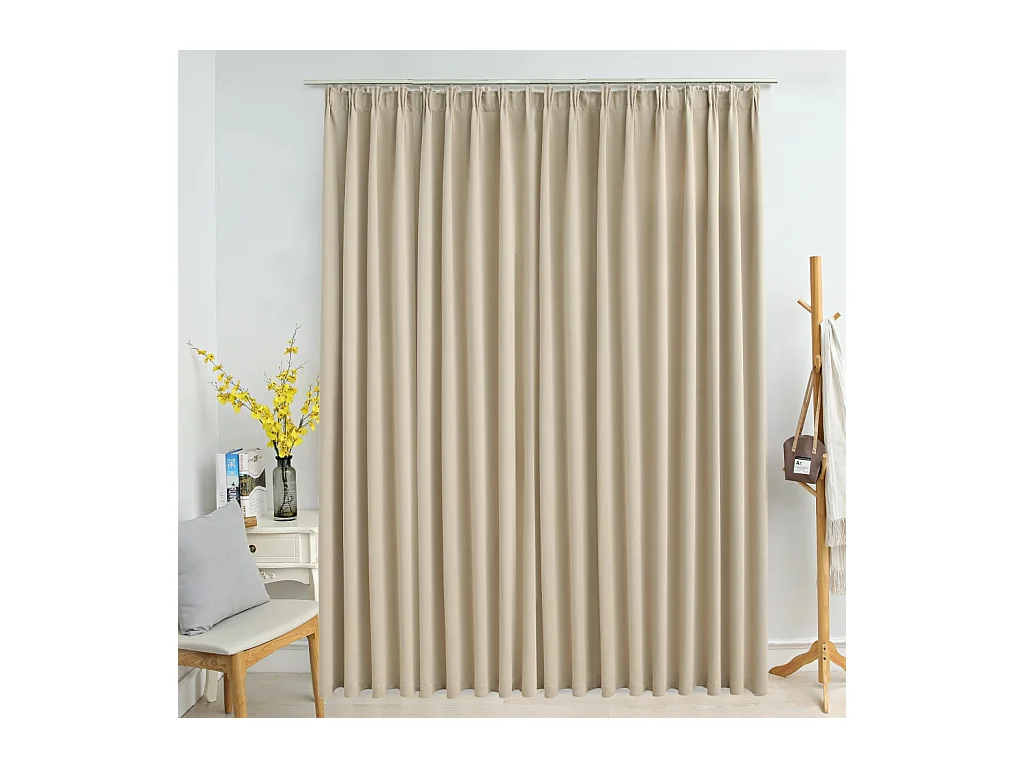 Tenda oscurante con ganci Beige 290x245 cm