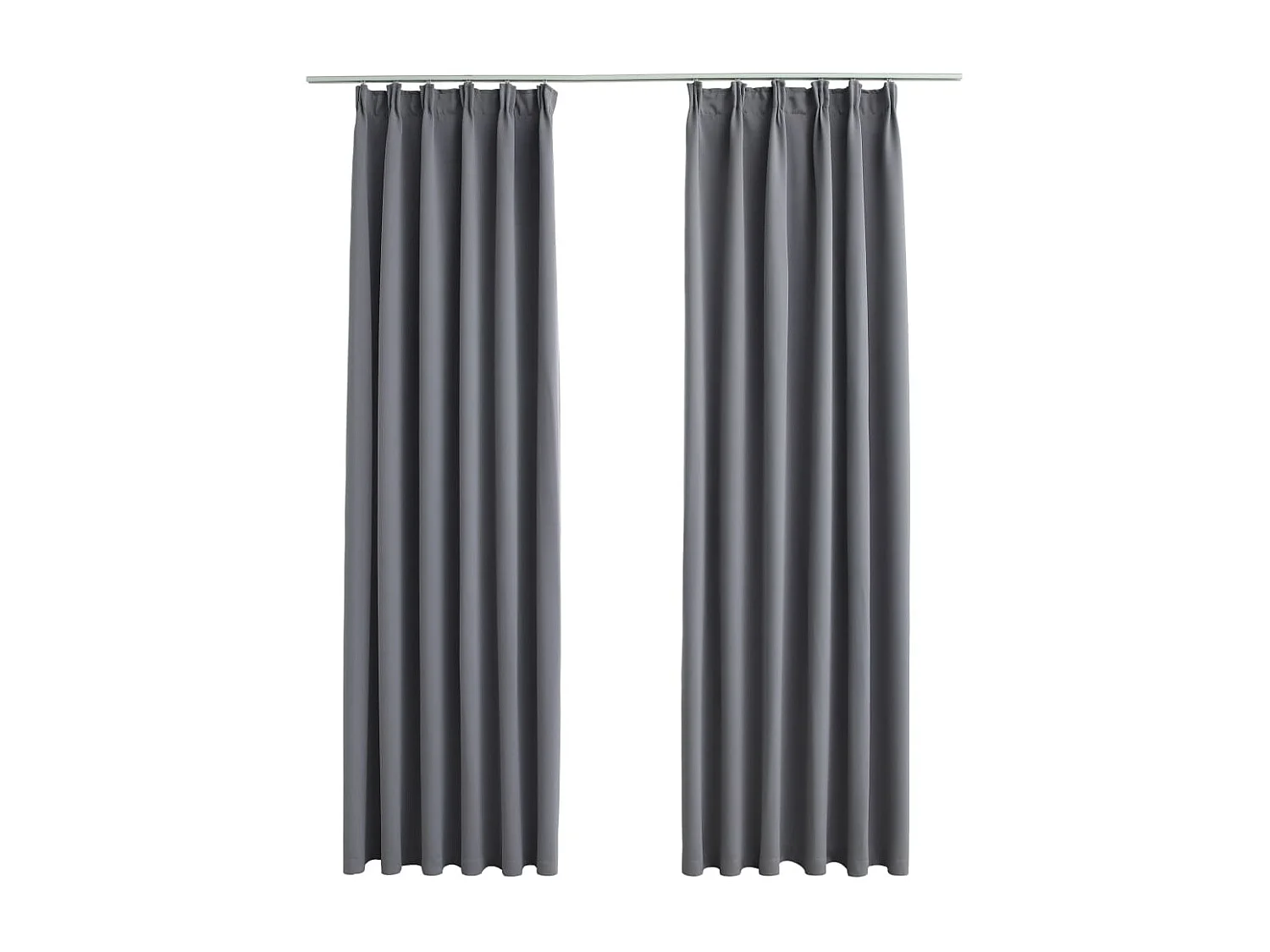 Cortinas blackout com ganchos 2 peças cinza 140x175 cm