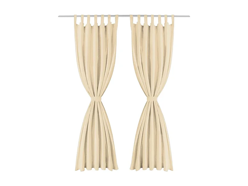 Tenda oscurante con passanti 2 pz 140 x 175 cm Beige