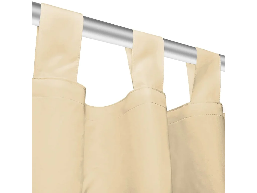 Tenda oscurante con passanti 2 pz 140 x 175 cm Beige