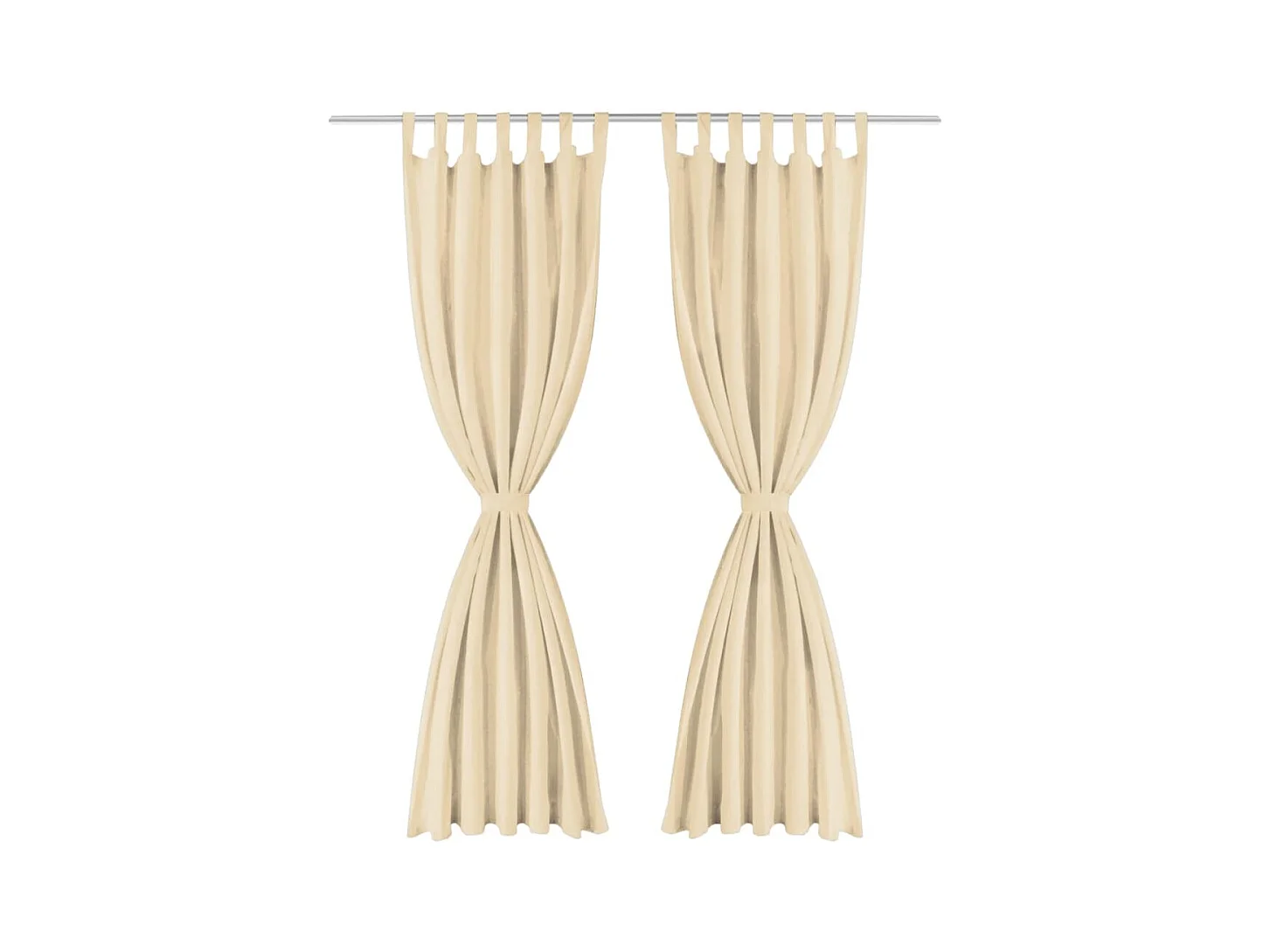 Rideau occultant avec boucles 2 pcs 140 x 175 cm Beige