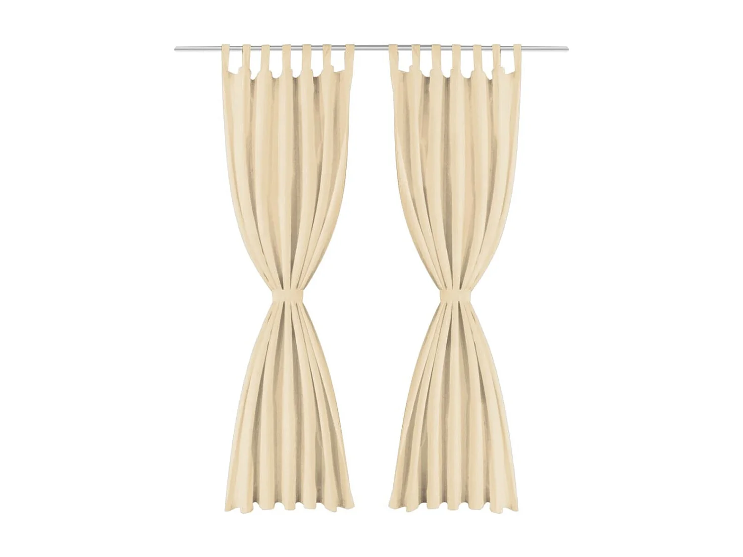 Rideau occultant avec boucles 2 pcs 140 x 175 cm Beige