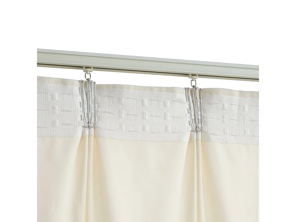 Rideaux occultants avec crochets 2 pcs Velours Crème 140x175 cm