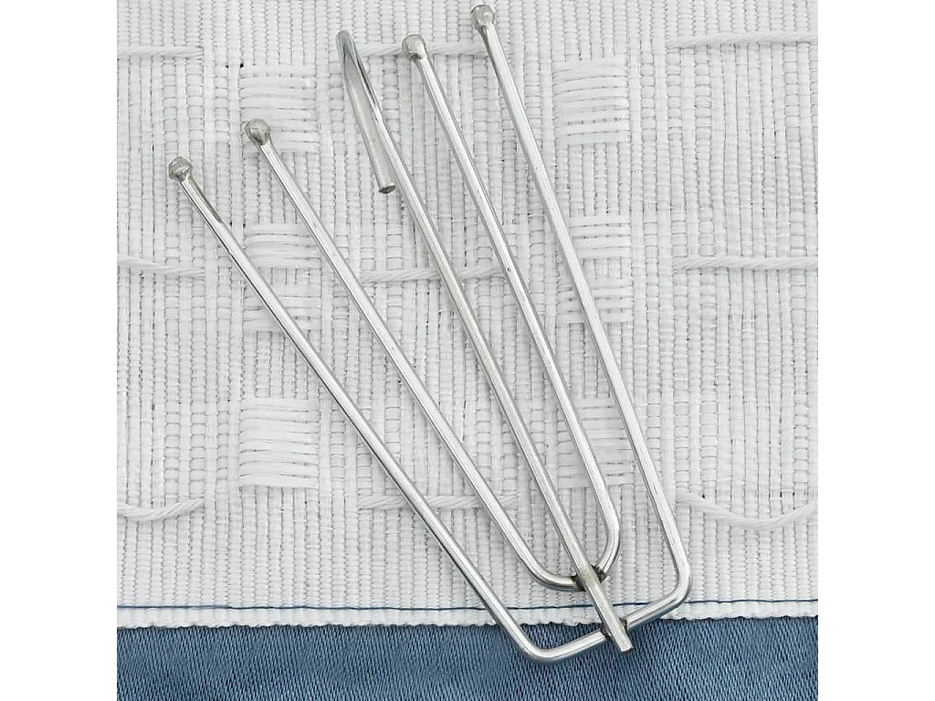 Rideaux occultants aspect lin avec crochets 2pcs Bleu 140x225cm