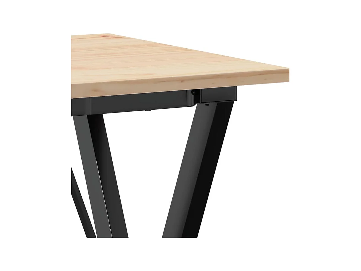 Esstisch X-Gestell 50x50x75 cm Massivholz Kiefer und Gusseisen