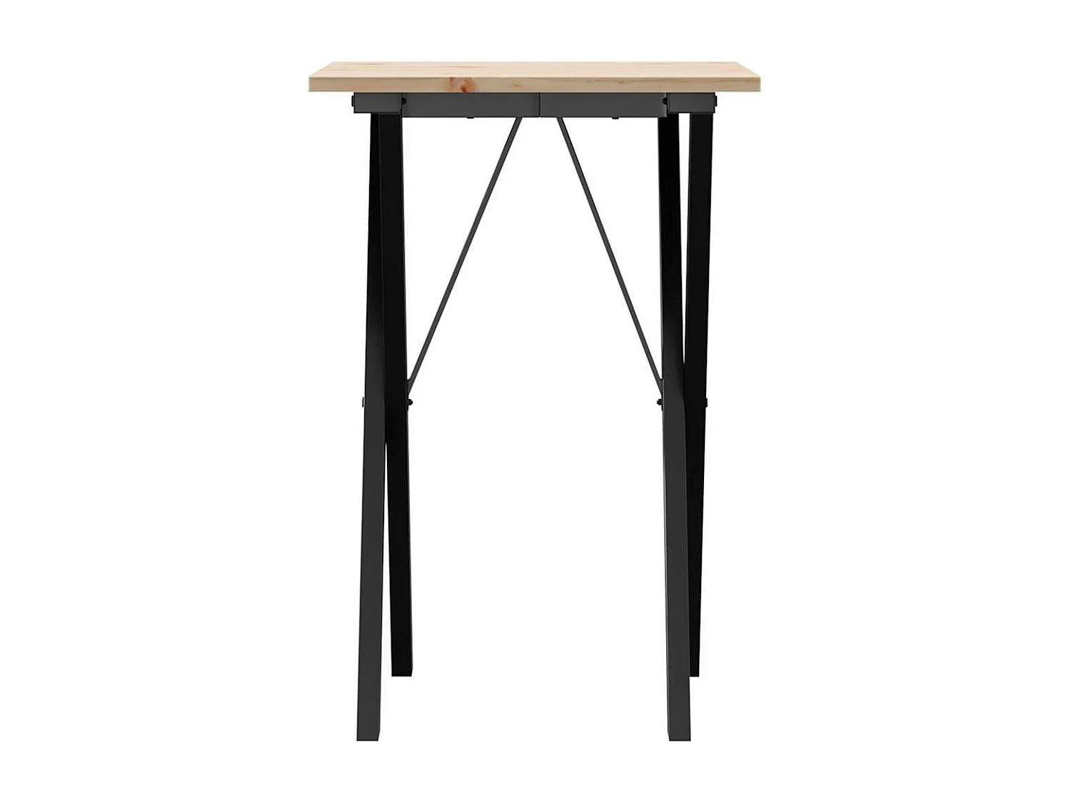 Tavolo da Pranzo Telaio a X 50x50x75 cm Legno Pino e Acciaio