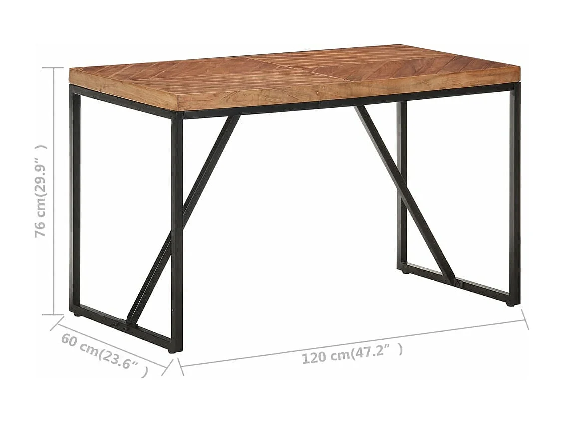 Tavolo da Pranzo 120x60x76 cm Legno Massello di Acacia e Mango