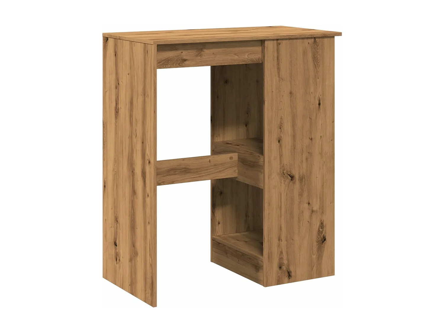 Table de bar avec étagères chêne artisanal bois d'ingénierie