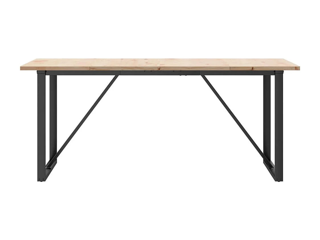 Mesa de jantar estrutura em O 180x90x75,5cm pinho/ferro fundido