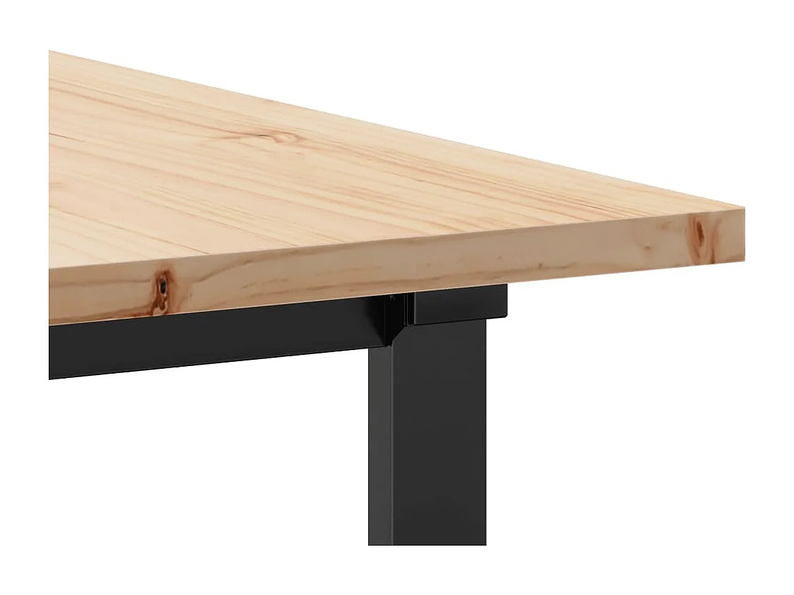 Mesa de jantar estrutura em O 180x90x75,5cm pinho/ferro fundido