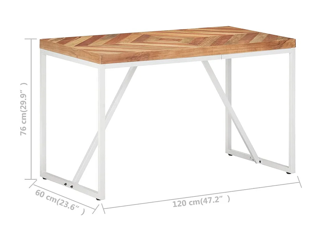 Mesa de comedor madera maciza de acacia y mango 120x60x76 cm