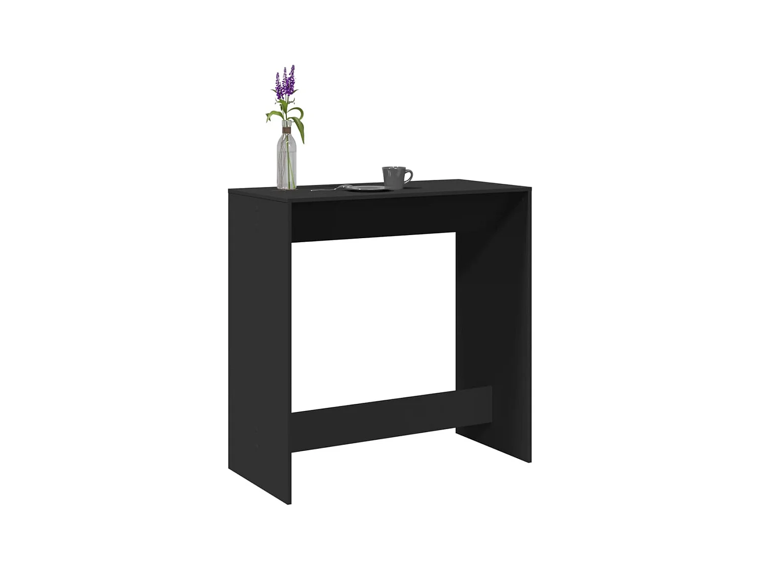 Table de bar noir 102x50x103,5 cm bois d'ingénierie