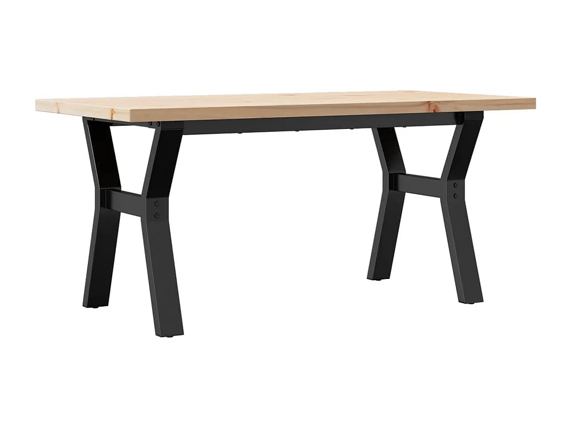 Mesa de centro estrutura em Y 100x50x45,5cm pinho/ferro fundido