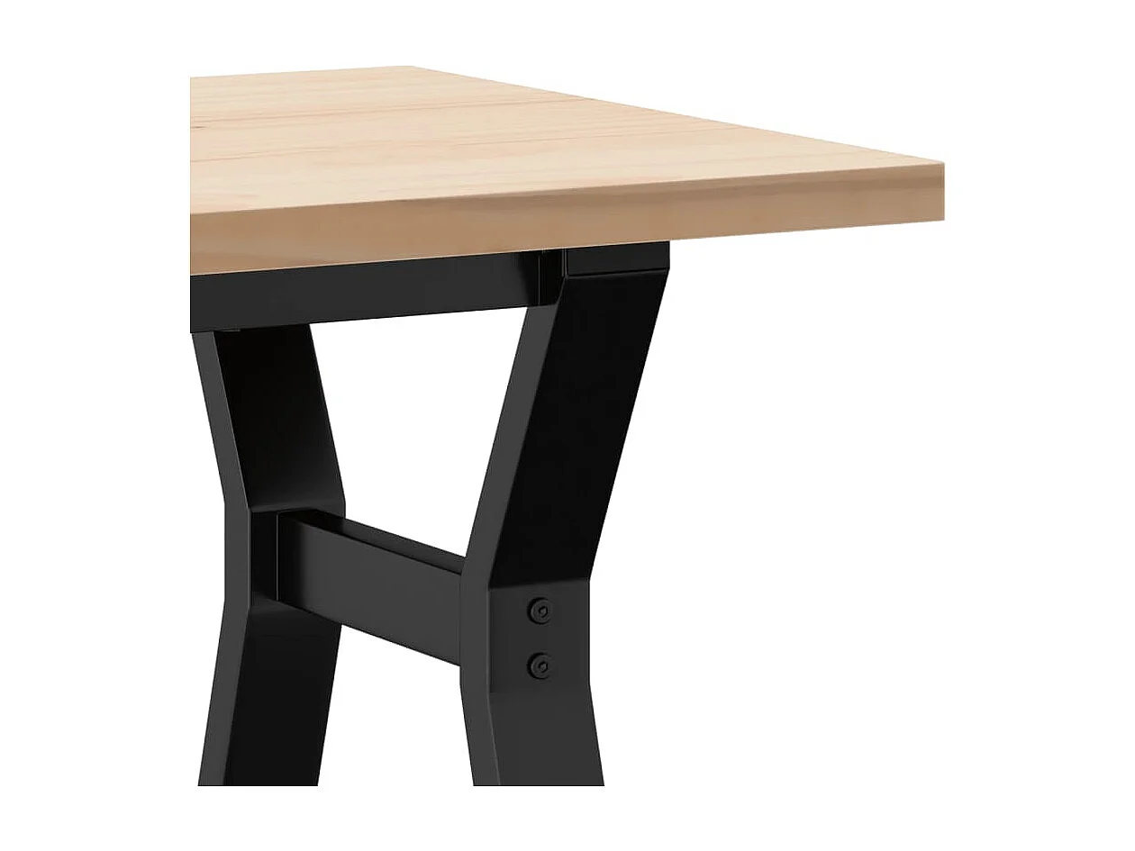 Mesa de centro estrutura em Y 100x50x45,5cm pinho/ferro fundido