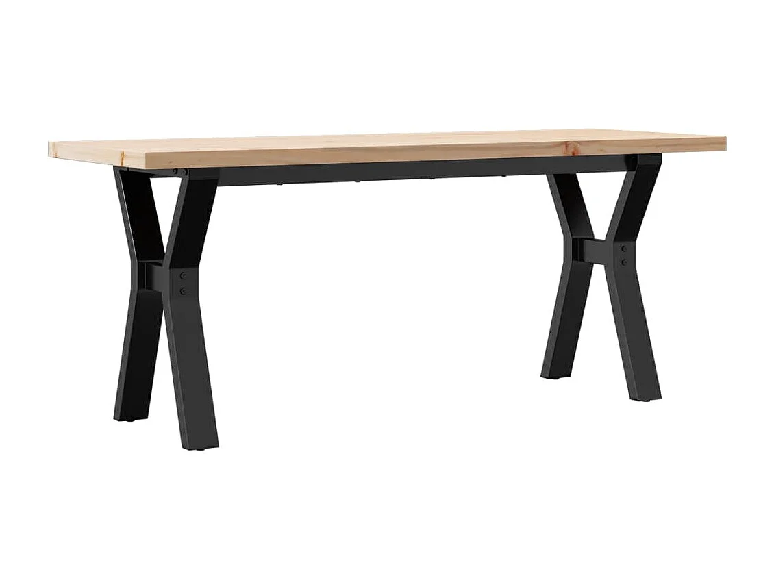 Mesa de centro estrutura em Y 110x40x45,5cm pinho/ferro fundido