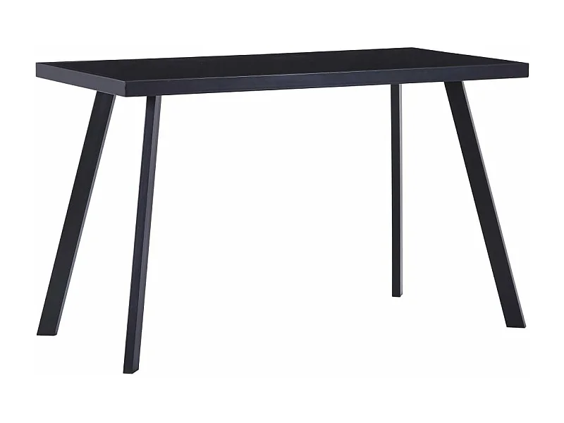 Eettafel 120x60x75 cm gehard glas zwart
