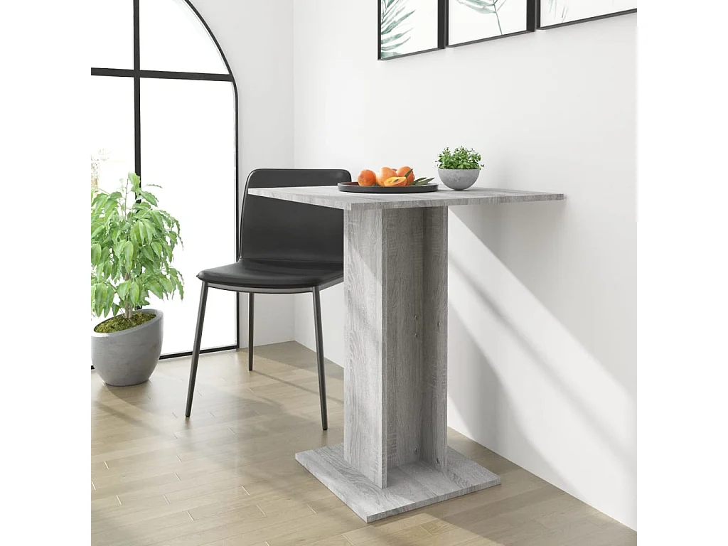 Mesa de bistrô 60x60x75cm derivados de madeira cinzento sonoma