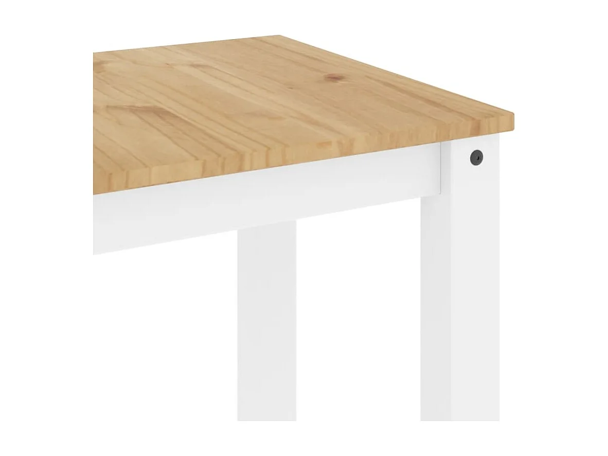 Tavolo da Pranzo Panama Bianco 117x60x75 cm Legno Massello Pino
