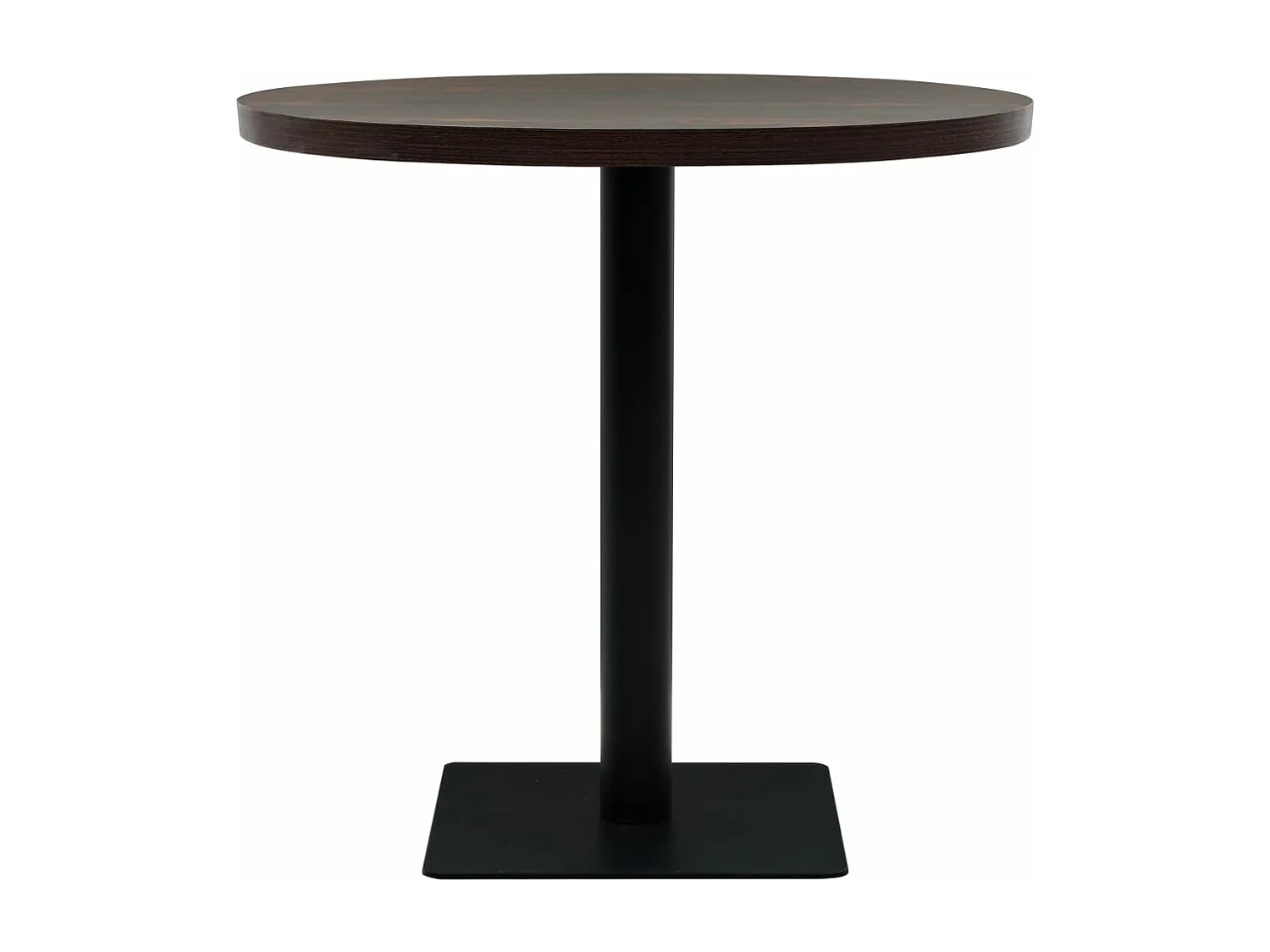 Tavolo Bistrot in MDF e Acciaio Rotondo 80x75 cm Cenere Scura